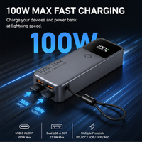 Nouvelle arrivée Lezet PD 100W Rechargeable 20000mAh 73Wh NMC Batterie Power Station Power Bank avec écran numérique Portable PC+ABS