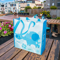 Sac à provisions réutilisable RPET de modèle d'éléphant non tissé écologique du logo 80gsm personnalisable pour des supermarchés