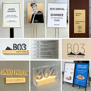Support publicitaire autoportant en métal avec base imitation bois pour signalétique promotionnelle - Product Image 4