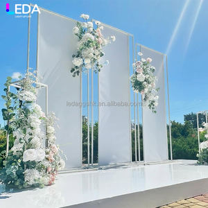 Support de toile de fond métallique LEDA de haute qualité pour décoration de mariage en extérieur, ensemble de panneaux de fond pour fêtes - Product Image 2