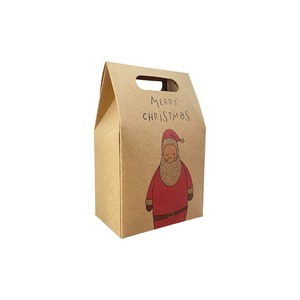 Christmas Kraft Paper Gable <b>Box</b> With Handle Foldable Candy Cookie Gift Packaging <b>Party</b> Favor Treat <b>Box</b> - Product Image 2