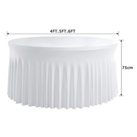 Nappe de Table Ronde de Style Américain en Polyester, Vente en Gros, Nappe de Mariage Blanche, Housse de Table de Fête, Nappe de Luxe pour Dîner