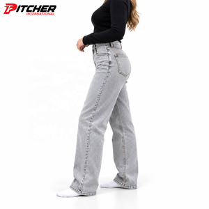 Wholesale Patchwork <b>Womens</b> Denim <b>Jeans</b> <b>Baggy</b> <b>Jeans</b> <b>for</b> Streetwear Retailers Custom Logo Private Label Supply - Product Image 2