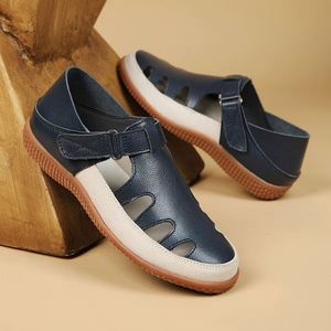 Large Size Casual Women's Outdoor Sandals Breathable Leather <b>Hook</b> Loop for Slip-On Design Lightweight Anti-Slippery Spring - Product Image 6