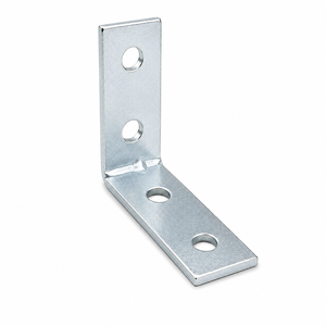 Support d'angle en fer 50x50x18 en forme de L, revêtement en zinc, peinture poudrée, fixation métallique pour étagère, armoire, table, chaise - Product Image 1