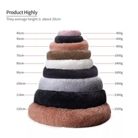 Vente en gros de lits ronds moelleux en forme de beignet pour chat lit doux et long en peluche pour chien de compagnie produits pour animaux de compagnie coussin tapis pour chat canapé de couchage profond