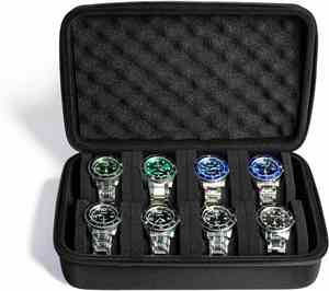 Boîte à montres à 8 emplacements, étui rigide en EVA pour organiser les montres, étui de rangement en EVA pour montres - Product Image 2