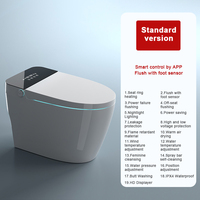 Tarpul une pièce moderne automatique sanitaire intelligent en céramique cuvette de toilette forme allongée monté au sol siège chauffant à distance