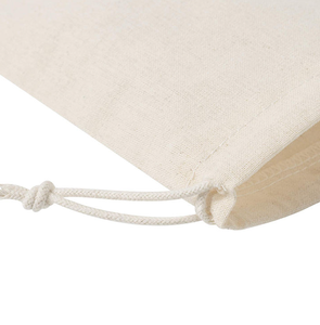 Sac à cordon personnalisé imprimé en tissu fin 100% biologique naturel, petit sac en coton en vrac avec logo, sac de shopping - Product Image 5