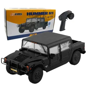 Venta al por mayor 2006 Hummer H1 Alpha FMS RC Crawler 1/12 modelo detallado 4WS luz LED eje de transmisión de Metal colección eléctrica Vehículo de juguete