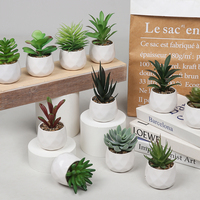 Plantes artificielles succulentes d'intérieur et d'extérieur, fausses plantes, ronds et géométriques en céramique pour jardin, maison, décor intérieur et extérieur, pièces