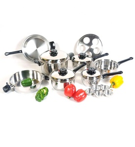 17 utensilios de cocina de <span class=keywords><strong>acero</strong></span> <span class=keywords><strong>inoxidable</strong></span> sin agua y sin aceite 201L juego de ollas y <span class=keywords><strong>sartenes</strong></span> de grado quirúrgico de inducción - Product Image 2