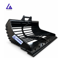 S30 S40 Bélier de criblage à grille de dimensionnement personnalisé 30" 750mm 0.3cbm, Bélier squelette pour criblage de terre de jardin 1-4 tonnes