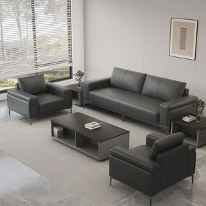 लक्जरी काले चेस्टरफील्ड चमड़े के सोफे घर कार्यालय हॉल और कार्यालय उपयोग के लिए सरल डिजाइन - Product Image 4