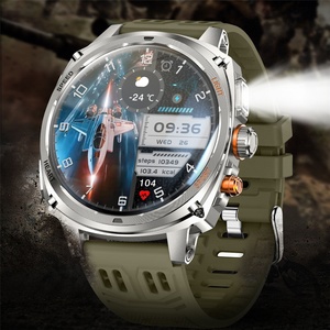 สมาร์ทวอทช์ราคาประหยัด หน้าจอ AMOLED ทรงกลมขนาดใหญ่ 1.75 นิ้ว สำหรับผู้ชาย พร้อมไฟฉาย LED แรงสูง รองรับการโทรผ่านบลูทูธ สำหรับกิจกรรมกลางแจ้ง - Product Image 3