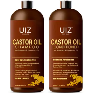 Moisture Blance Black Caster Oil Shampoo And Conditioner Hair Care Set Damaged Hair Repair Nourish Shampoo For Curly Hair