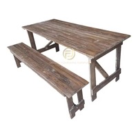Ensemble table et banc à monter soi-même en pin massif, style moderne et minimaliste, pour salle à manger et cantine
