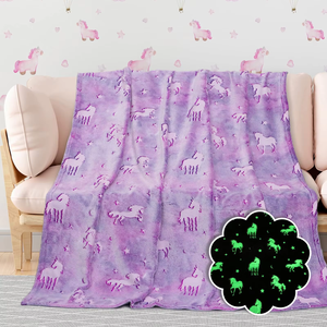 <span class=keywords><strong>Couverture</strong></span> polaire douce en flanelle licorne moderne pour bébés et enfants, rose mignon, pour canapé, <span class=keywords><strong>lit</strong></span>, hiver, 40x50 pouces - Product Image 3