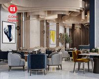Comptoir de bar de restaurant moderne, mobilier de restaurant personnalisé avec éclairage LED, conception d'équipement de café