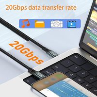 Kabel Data Sinkronisasi Pengisian Cepat 20Gbps 8K 60Hz, Kabel Tahan Lama Inti Tembaga Murni Berlapis Nilon untuk IOS, Komputer, dan Earphone