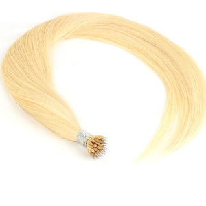 Extensions de cheveux Remy OCEANE HAIR, pointes nano, 16 pouces, blondes # Anneaux Nano Blanchis 613 Doux et Lisses - Product Image 3