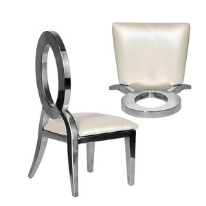 เก้าอี้สแตนเลสโลหะแบบวางซ้อนกันได้สำหรับงานปาร์ตี้เฟอร์นิเจอร์ที่ทนทานสำหรับเด็กสุดหรูสีเงิน - Product Image 5