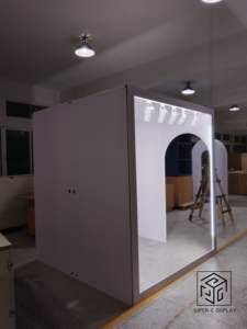 Özel Tasarım Dergi Fotoğraf Kabini Kutusu Düğün Partisi Etkinlik Dekoru Kavisli Şekilli Işıklı Fotoğraf Kabini - Product Image 5