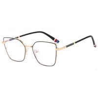 Kacamata mode bingkai optikal logam Cateye Model 29004 bingkai logo kustom kacamata Retro stok tersedia