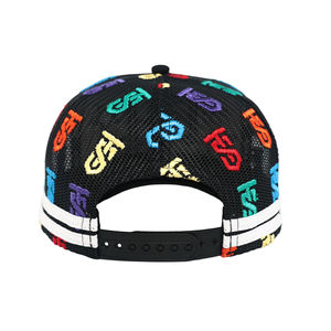 Casquette de camionneur rayée Tcap China avec broderie personnalisée et strass noirs - Product Image 5