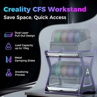Support de travail Creality CFS à double niveau, rectangulaire, en acier inoxydable, avec étagères coulissantes multifonctionnelles, type sur pied, durable, pour rangement