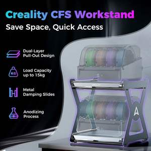 Support de travail Creality CFS à double niveau avec étagères coulissantes en acier inoxydable, support de rangement durable pour le salon - Product Image 2