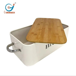 Boîte de rangement pour pain GJF en métal avec couvercle en bambou 10-20L pour usage en cuisine - Product Image 3