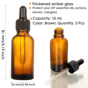 Botella de Vidrio con Gotero para Aceite Esencial Corporal y Capilar, Personalizable, Botella Ámbar para Aceite de Masaje de Barba - Product Image 6