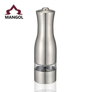 Molinillo de pimienta eléctrico portátil de acero inoxidable Mg707a, con botón de presión y batería, para uso en la cocina - Product Image 4