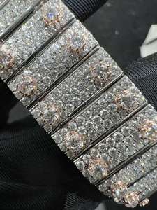 Montre mécanique de haute qualité avec diamants incrustés, bracelet <span class=keywords><strong>en</strong></span> acier inoxydable, style hip-hop, montre pour homme - Product Image 3