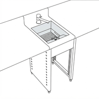 Op maat gemaakte professionele SS304 SS316 barunit met spoelbak, cocktailspoelbak en shaker voor commerciële barstations