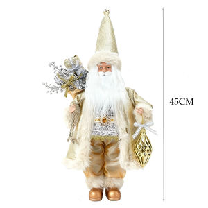 Nouvel Arrivage 45CM Champagne Noël Père Noël Ornements Debout <span class=keywords><strong>Noel</strong></span> Papa Intérieur Cloche Figurines Idéal Décorations De Noël - Product Image 1