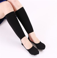 Genou Haute En Nylon Rayé Femmes Invisibles Chaussettes De Compression Non-Présentation