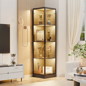 Vitrine en verre haute OEM pour figurines d'action, jouets Lego, étagère d'angle à <span class=keywords><strong>4</strong></span> niveaux, armoire de rangement avec éclairage réglable - Product Image 4