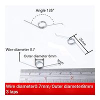 Ressorts de torsion réglables en fil d'acier inoxydable de 0,7 mm, résistants à la corrosion, conception flexible, idéal pour une utilisation industrielle