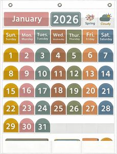 Calendario de Bolsillo para el Aula, Tarjetas Educativas Divertidas para Niños, Papel de Aprendizaje Blanco, Material Imprescindible para el Maestro - Product Image 1