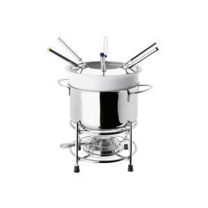 Ensemble de fondue Roma, 6 fourchettes colorées, pot en acier inoxydable avec protection anti-éclaboussures pour fondue au fromage - Product Image 1