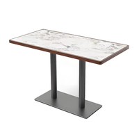 Ensemble de tables et chaises pour café commercial, restauration rapide, mobilier de restaurant en bois doux et marbre, sièges de banquette pour bar, café, salle à manger