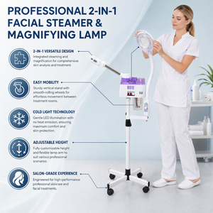 Gran Oferta 2024 Nuevo Vaporizador Facial Profesional de Pie de Alta Calidad para Lifting Facial con Rociador 3 en 1 para Relleno de <span class=keywords><strong>Agua</strong></span> Profunda, Venta al por Mayor, Enchufes US/UK/EU - Product Image 6
