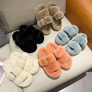 Chanclas de piel auténtica de felpa suave para casa, pantuflas de invierno a la moda, precio atractivo, gran oferta, <span class=keywords><strong>2022</strong></span> - Product Image 6