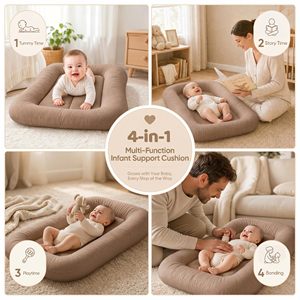 Hot Sale Infant Support <b>Cushion</b> Soft Portable Baby <b>Lounger</b> Nest Washable Newborn Tummy Time Baby Sleeping Mat with Storage Bag - Product Image 5