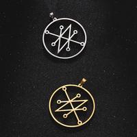 Pendentif Symbole Démoniaque Sigil d'Azazel Myshape pour Collier Boucles d'Oreilles Breloques en Acier Inoxydable Accessoires Amulette Occulte de Salomon