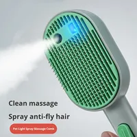 Brosse à poils pour chat 3 en 1 à vapeur, auto-nettoyante, antistatique, peigne de toilettage efficace pour animaux de compagnie pour une utilisation en salle de bain