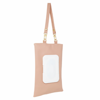 Pochette en cuir PU souple pour lingettes humides avec couvercle rabattable, support portable pour lingettes de bébé, sac à suspendre pour poussette, cadeau pour maman