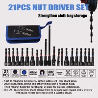21 PCS Set Bit Obeng Impact Magnetik dengan Shank 1/4 Baja Chrome Vanadium, Dioperasikan Manual, Dilengkapi Kotak Keras
